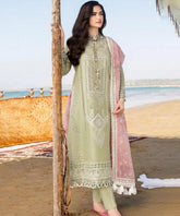 Lawn-3PC Embroidered Shirt with Digital Printed Organza Dupatta-1258